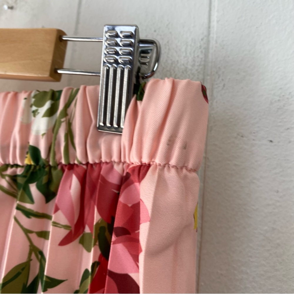 Spartina 449 Pink Floral Pleated Midi Skirt - Picture 10 of 11